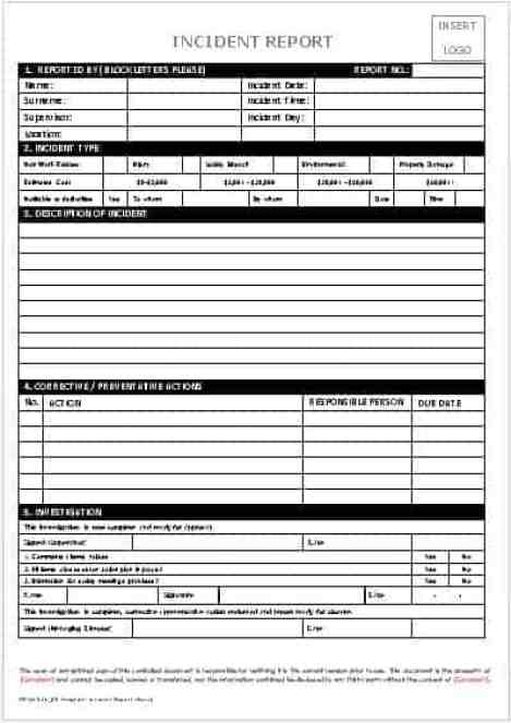 21+ Free Incident Report Template
