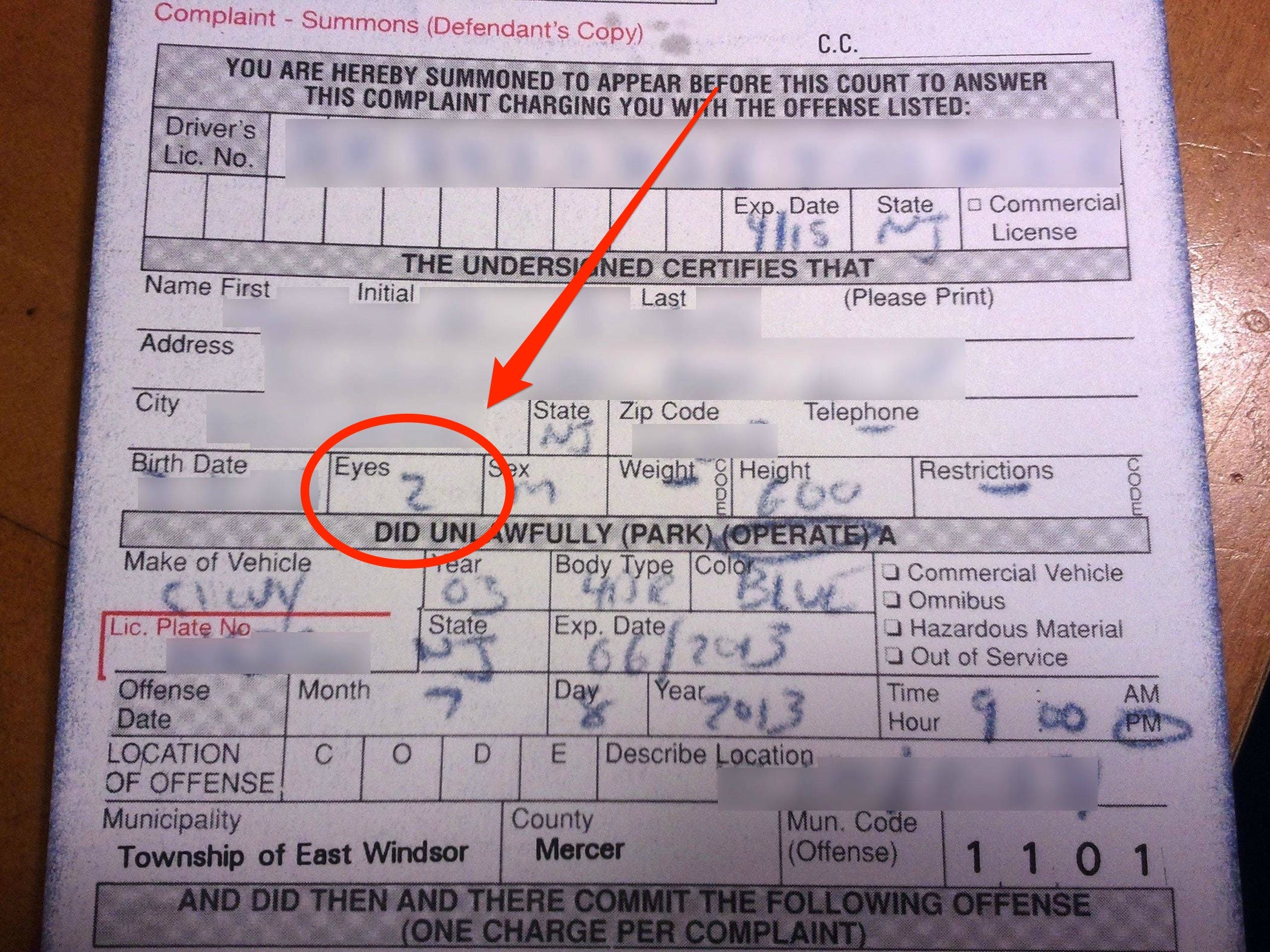 A Police Officer Got Confused While Writing This Speeding Ticket ...