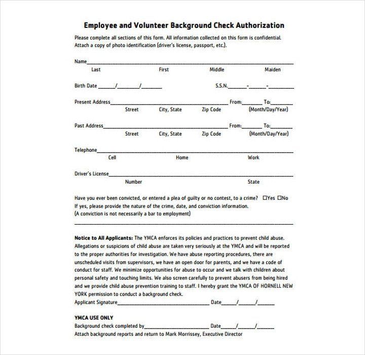 Background Check form Template Free Fresh 9 Background Check ...