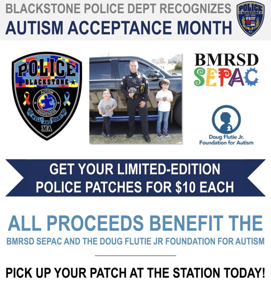 Blackstone Police Department Special Patch to Support Autism Acceptance ...