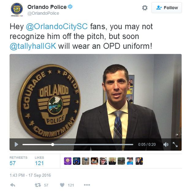 Former Orlando City goalkeeper Tally Hall joins Orlando Police ...