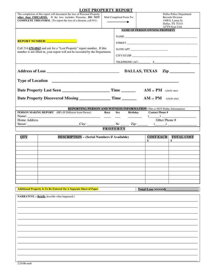 How to create a Police Report for Theft? Download this Police Report ...