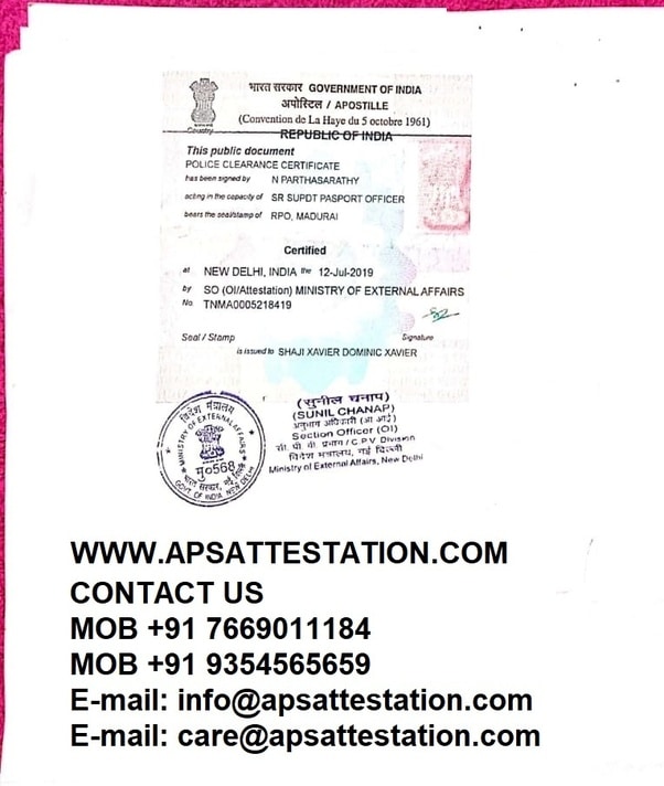 How to get a Police Clearance Certificate Apostille in India