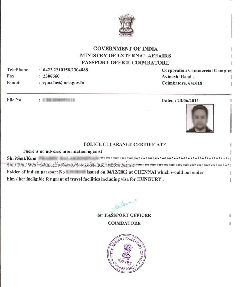 How to get police clearance certificate in India?