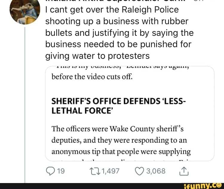 I cant get over the Raleigh Police shooting up a business with rubber ...