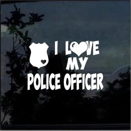 I Love My Police Officer Decal Sticker