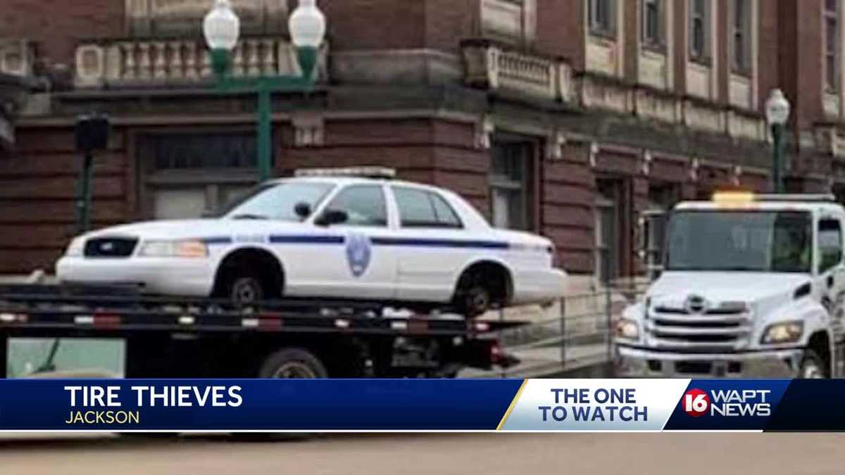 Jackson police car wheels stolen again