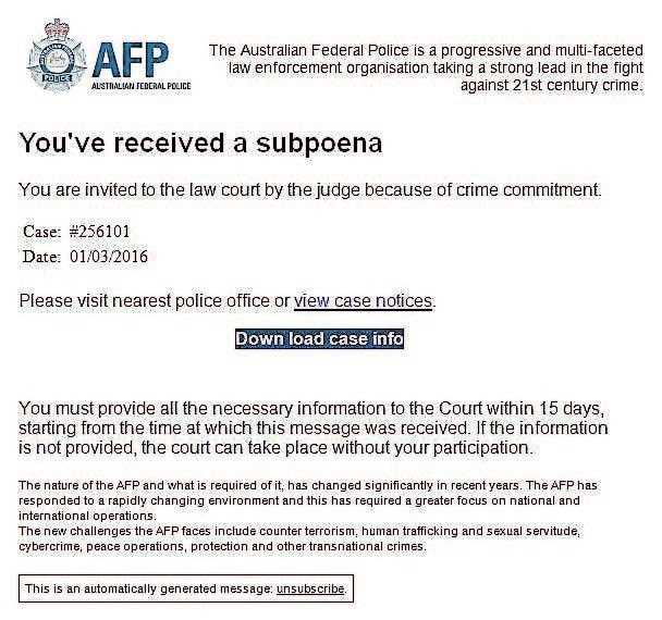 Locals targeted by police email scam