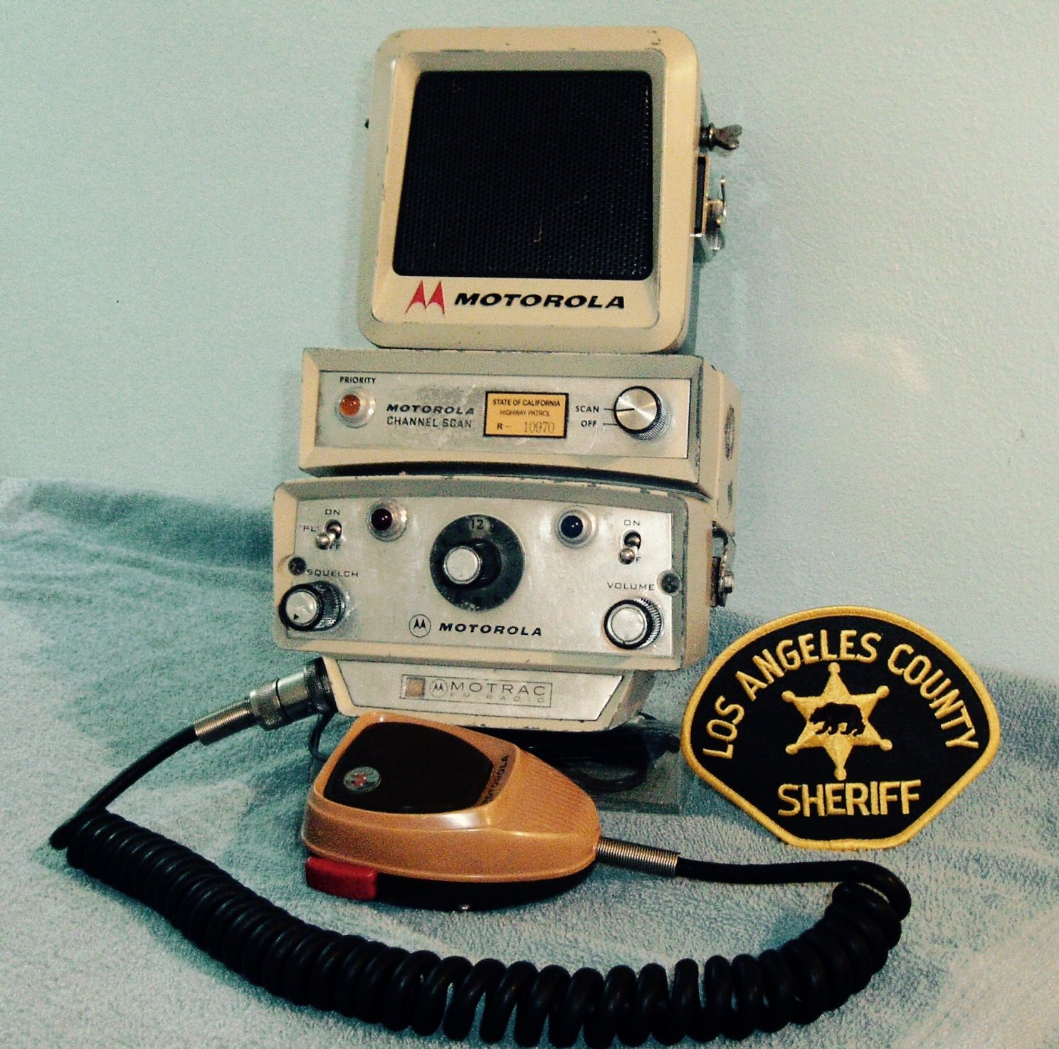 Old police radio head. Type of police radio used in 1960