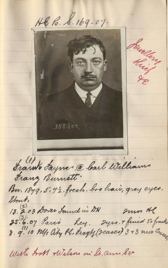 Page from a 100 year old record book kept by Manchester Police ...