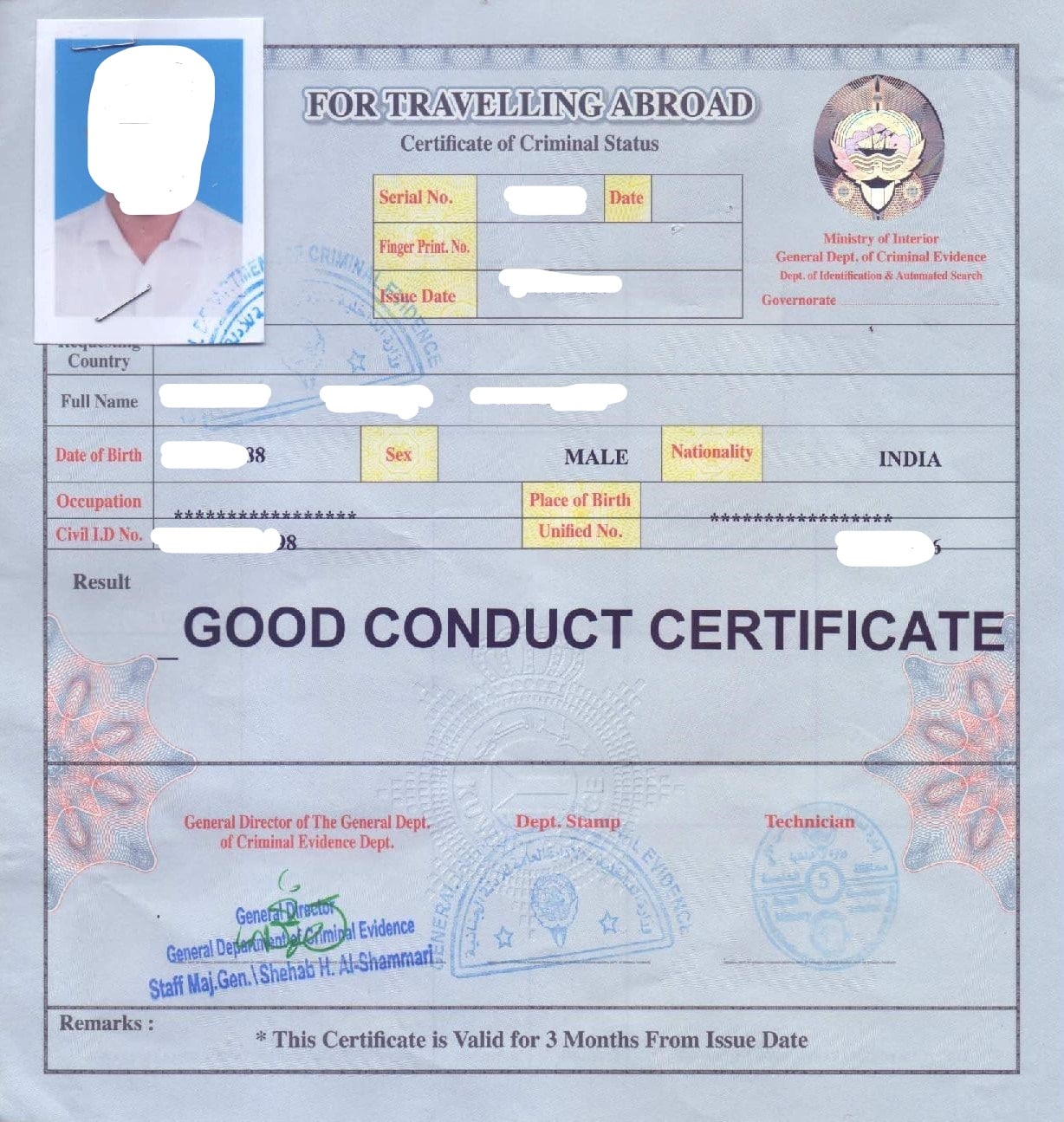 Police Clearance Certificate Kuwait, Criminal Background Check Kuwait