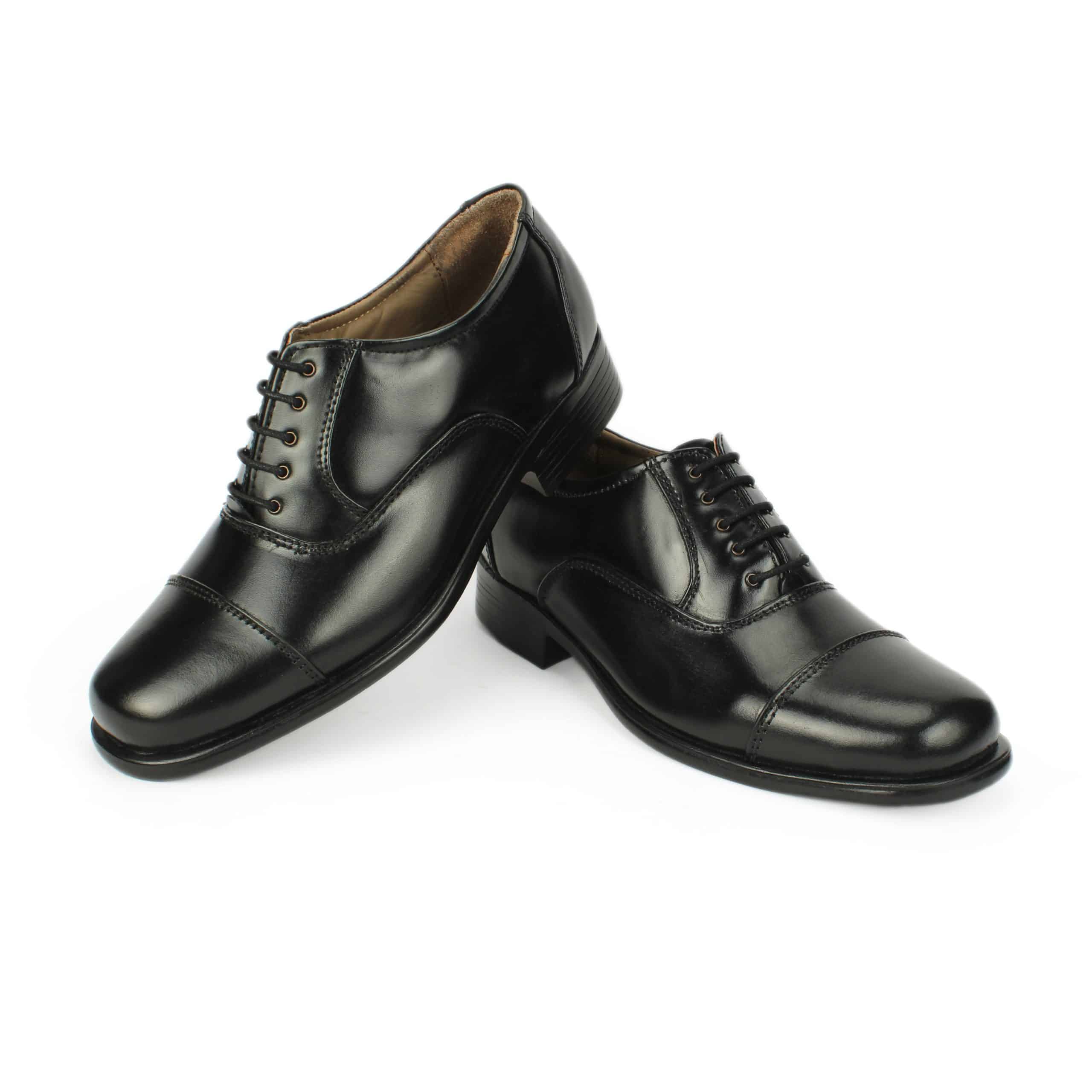Police Shoes Black In 100% Real Leather