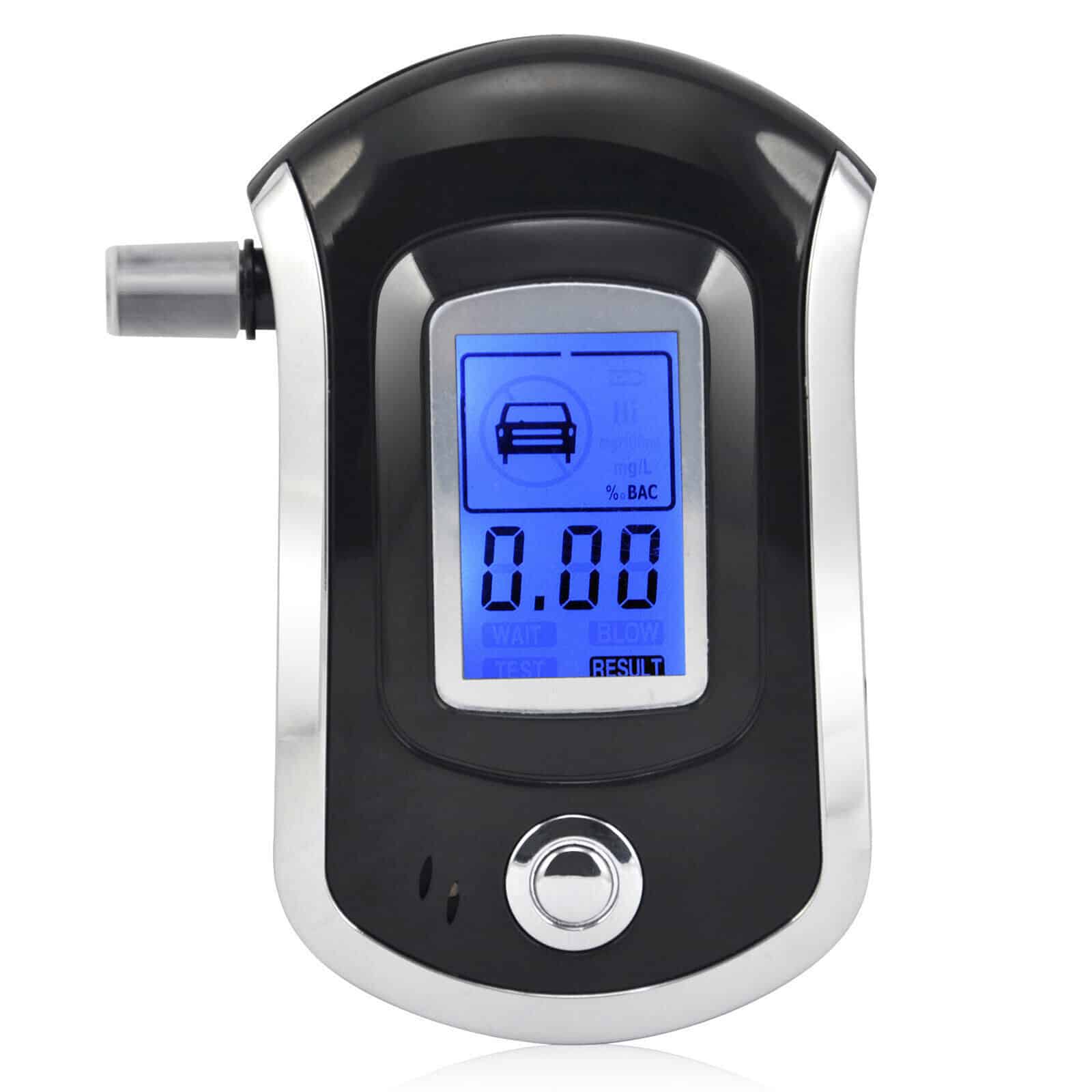 Portable Digital Breath Alcohol Sensor Tester Pro Breathalyser Police ...