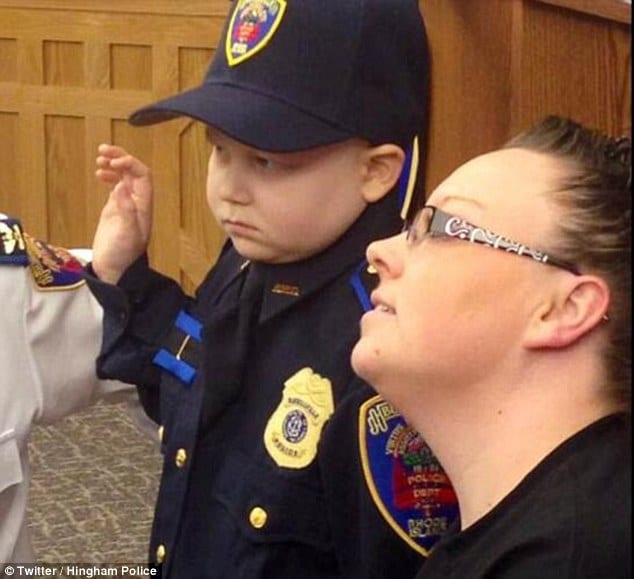 Rhode Island cancer boy Tyler Seddon is made honorary police chief of ...