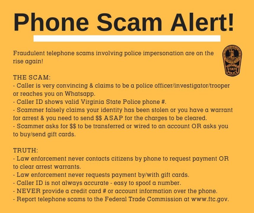 State police warn residents of phone scam in Northern Virginia