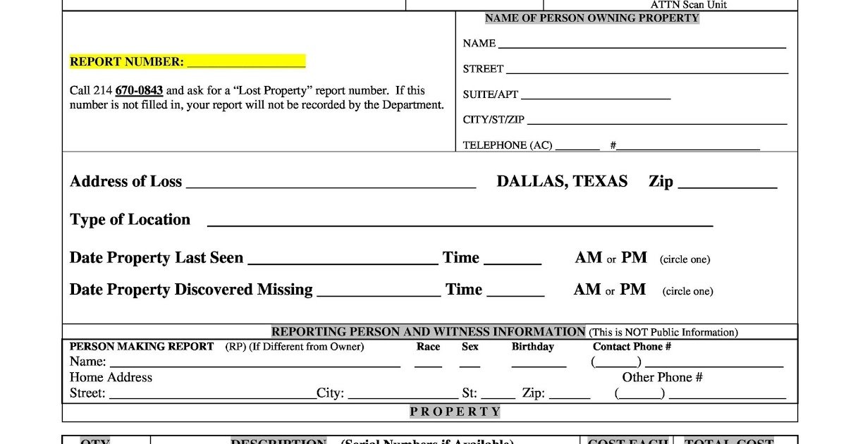 Structure examples: How to file a police report for stolen property