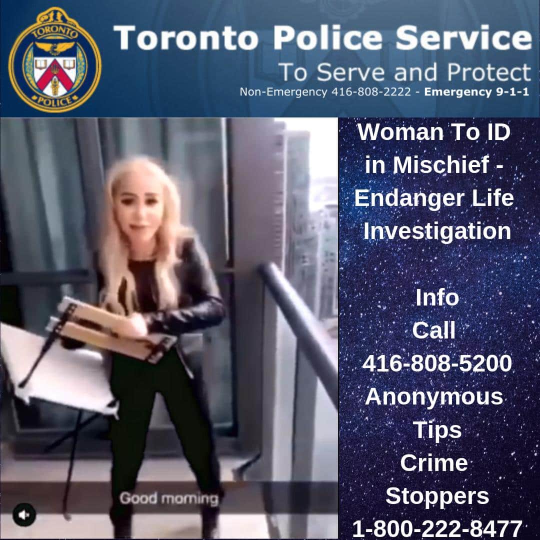 Toronto Police on Twitter: " Woman to ID in Mischief