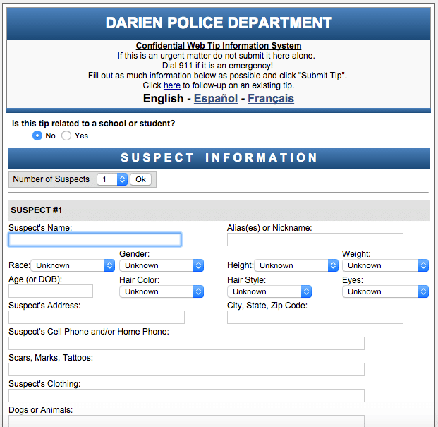 You Can Now Submit Anonymous Tips to Darien Police Online ...